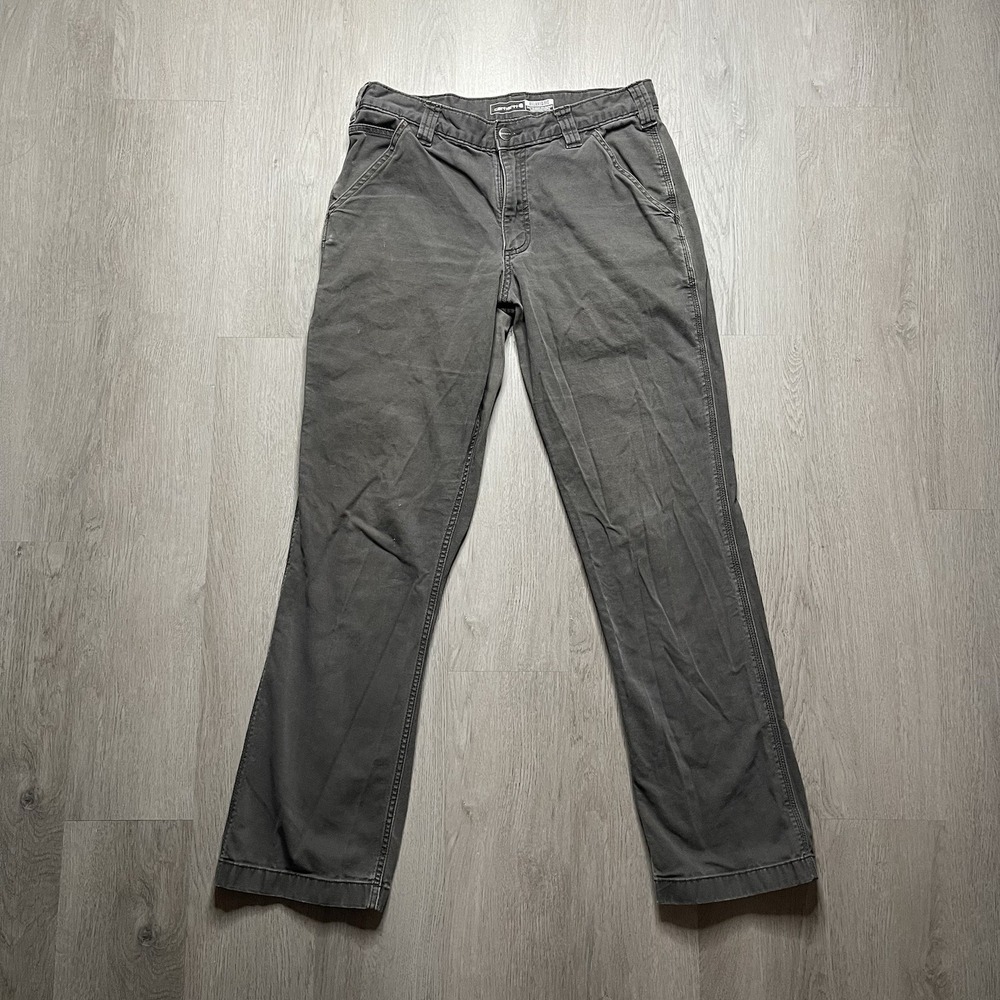 Carhartt Rugged Flex Relaxed Fit Canvas Work Pants Gray BN2291-M Mens 30x30